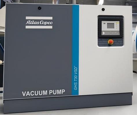 Pompa Vakum AC Daya Poros 11 KW GHS 730 VSD+ dengan Tingkat Kebisingan Rendah 51-73 DB A dan Ukuran Kecil 900*1300*1100 Mm
