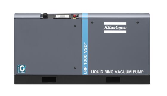Pompa Vakum Motor AC LRP 1000 VSD+ dengan Dimensi 1950x810x1020 MM dan FAD 1050 meter kubik per jam kering 1140 meter kubik per jam basah
