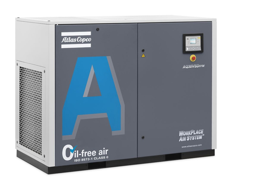 Kompresor Udara Sekrup Atlas Bebas Minyak 30kw AQ-30 VSD 72dB Tingkat Kebisingan