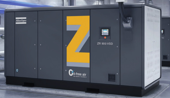 Zero Risiko Kontaminasi ZR300-750&ZR400-900VSD Kompresor Udara Sekrup Bebas Minyak Atlas Copco