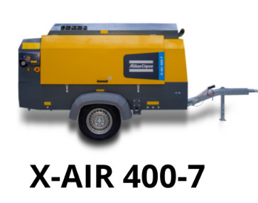 12 M3/min FAD Portable Compressor X-AIR 400-7 dengan Sumber Daya Listrik dan Efisiensi 7 Bar