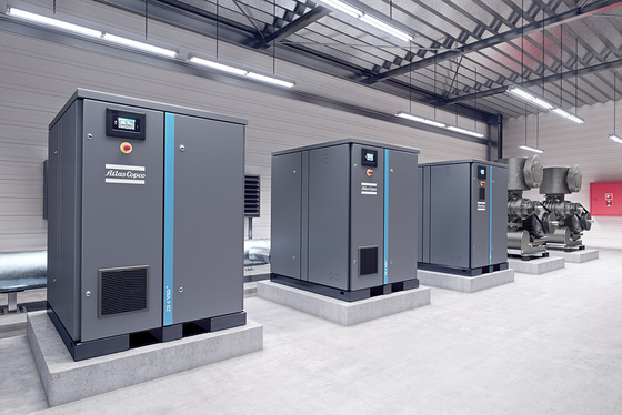 Oil Free ZE ZA VSD, tekanan rendah Atlas Screw Air Compressor Sertifikat EMC