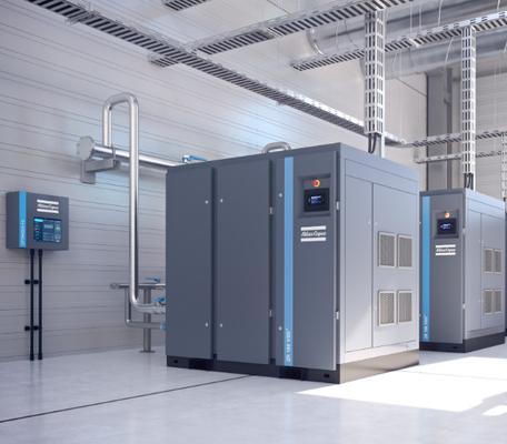 Oil Free ZE ZA VSD, tekanan rendah Atlas Screw Air Compressor Sertifikat EMC